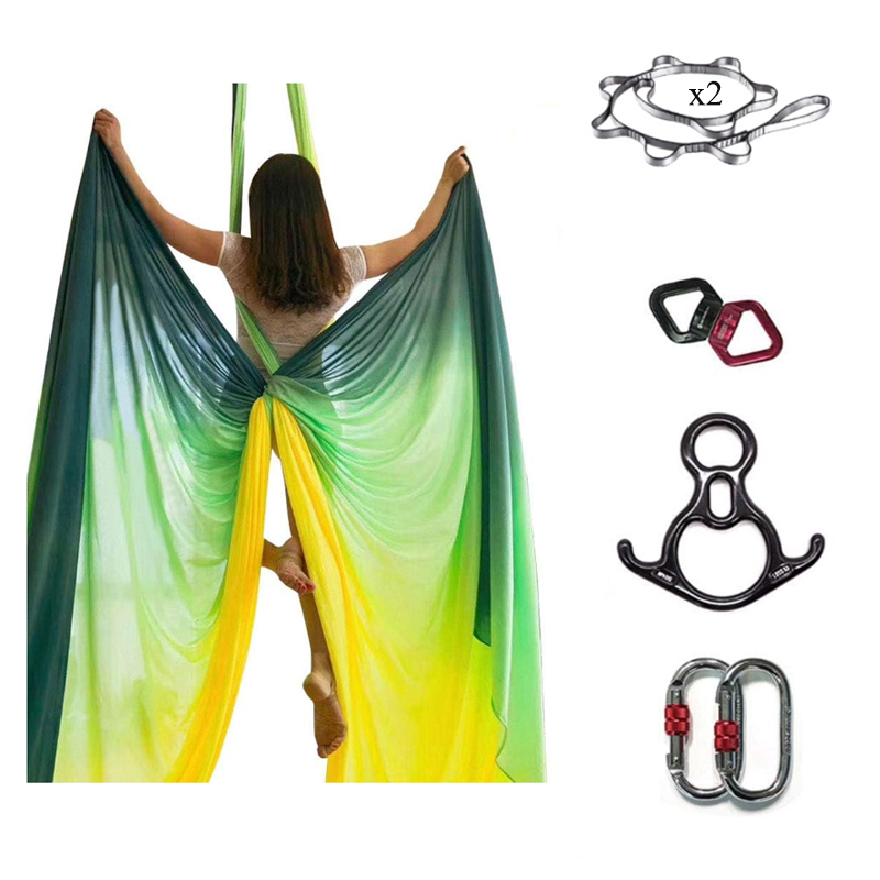 Aerial Silk Hammock - أرجوحة يوغا هوائية متدرجة الألوان متينة