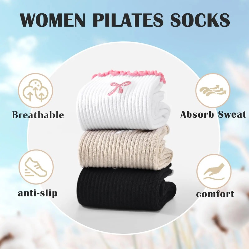 Pilates Is Yoga - جوارب يوغا احترافية، مصنوعة من القطن