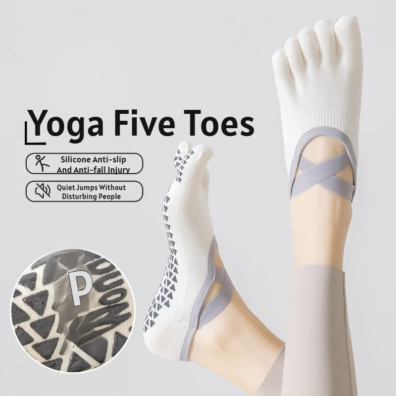 Pilates Is Yoga - جوارب يوجا رقيقة صيفية بخمسة أصابع،