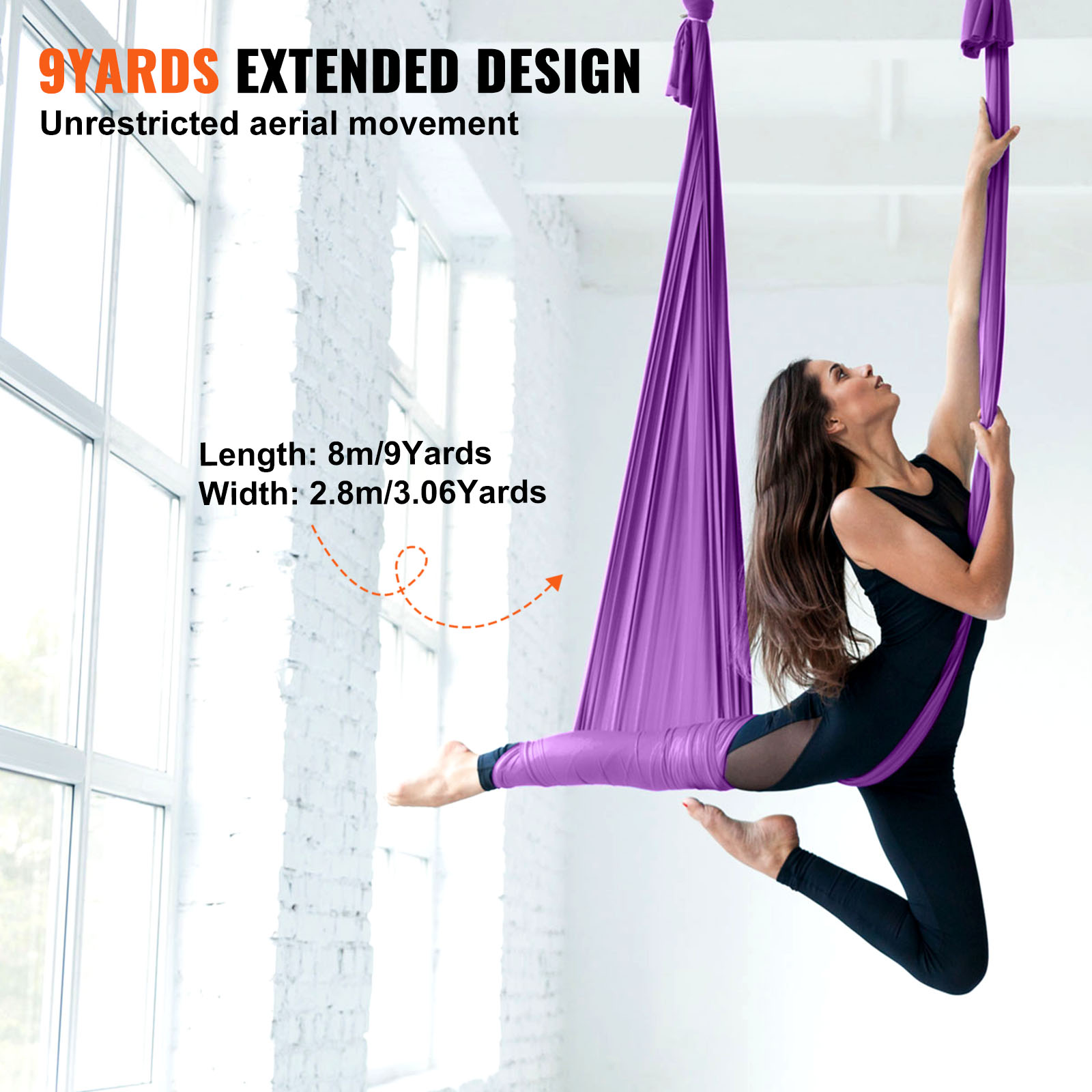 أرجوحة يوغا هوائية بطول 8.7/11 - مراجعة Aerial Silk Hammock وسعره