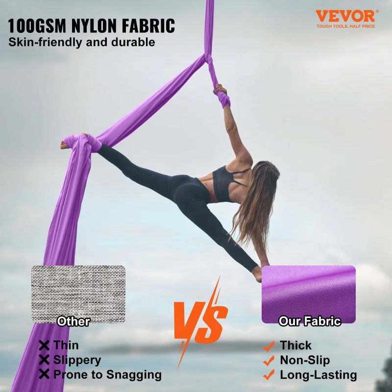 أرجوحة يوغا هوائية بنفسجية 202 - مراجعة Aerial Silk Hammock وسعره
