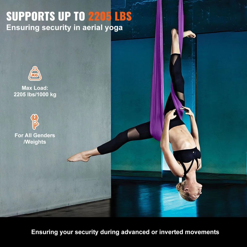أرجوحة يوغا هوائية بنفسجية 202 - مراجعة Aerial Silk Hammock وسعره