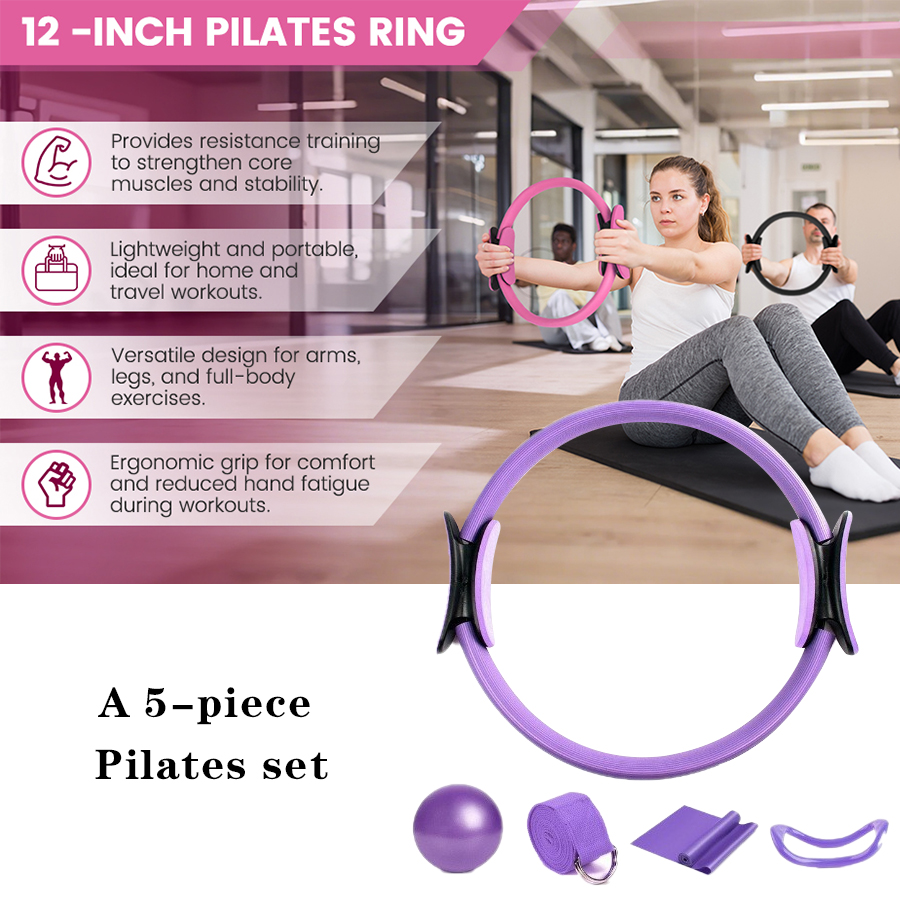 شعار مخصص 5-قطعة المنزل الصالة - مراجعة Pilates Yoga Ring Exercises وسعره