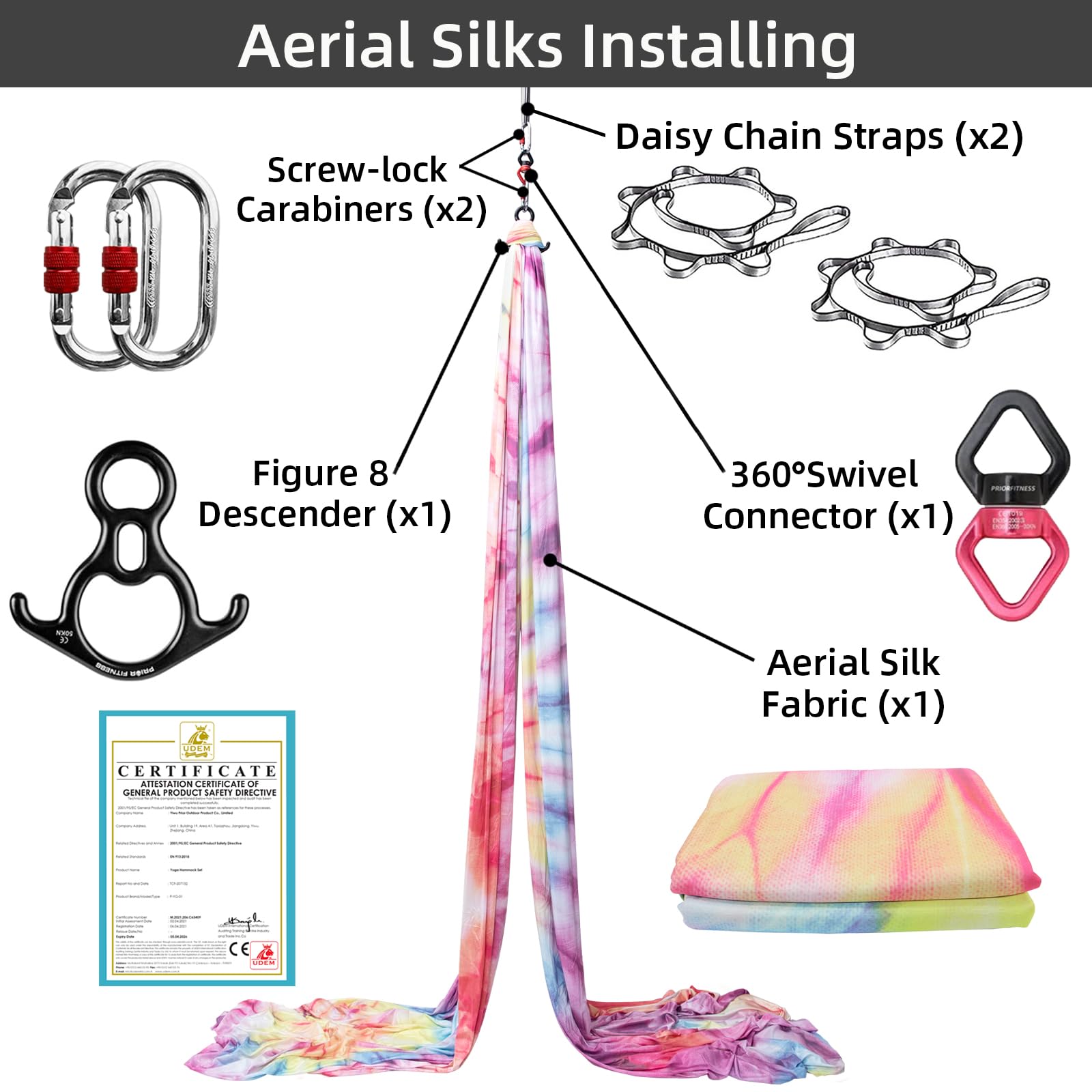 طقم حرير هوائي بطول 9 ياردات،  - مراجعة Aerial Silk Hammock وسعره